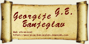 Georgije Banjeglav vizit kartica